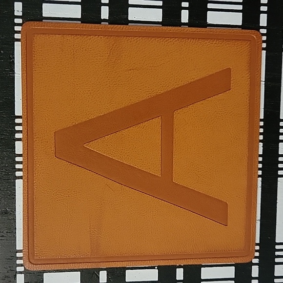 NEW Plaid & Leather "A" Wood Block Home Decor - Picture 14 of 17